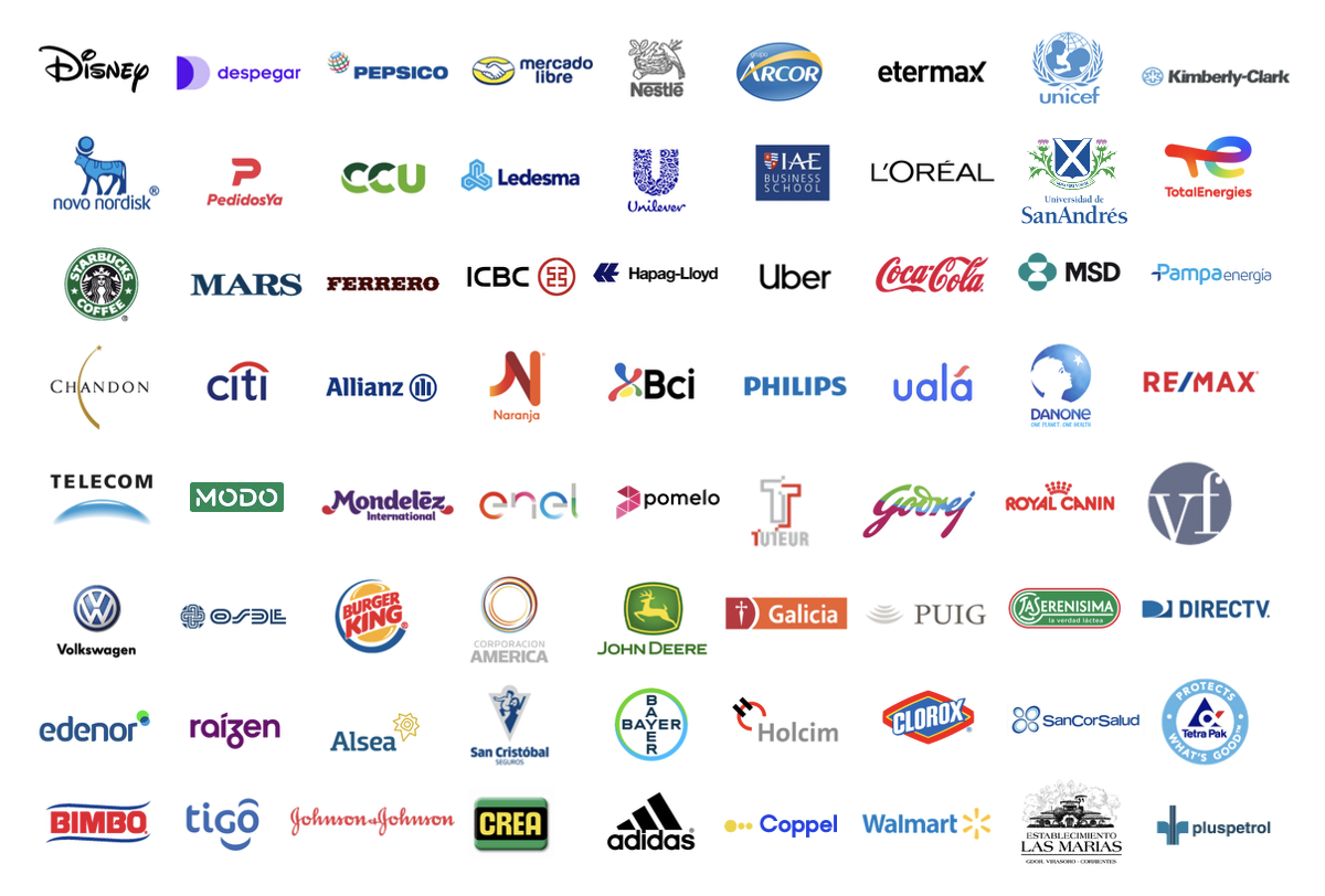 Clientes de Eolic People: Disney, Despegar, PepsiCo, Mercado Libre, Nestlé, Arcor, Etermax, Unicef, Kimberly-Clark, Novo Nordisk, PedidosYa, CCU, Ledesma, Unilever, IAE Business School, L'Oréal, Universidad de San Andrés, TotalEnergies, Starbucks, Mars, Ferrero, ICBC, Hapag-Lloyd, Uber, Coca-Cola, MSD, Pampa Energía, Chandon, Citi, Allianz, Naranja, Bci, Philips, Ualá, Danone, RE/MAX, Telecom, Modo, Mondelez, Enel, Pomelo, Tuteur, Godrej, Royal Canin, VF, Volkswagen, OSDE, Burger King, Corporación América, John Deere, Galicia, Puig, La Serenísima, DirecTV, Edenor, Raízen, Alsea, San Cristóbal, Bayer, Holcim, Clorox, SanCor Salud, Tetra Pak, Bimbo, Tigo, Johnson & Johnson, CREA, Adidas, Coppel, Walmart, Las Marías, Pluspetrol.